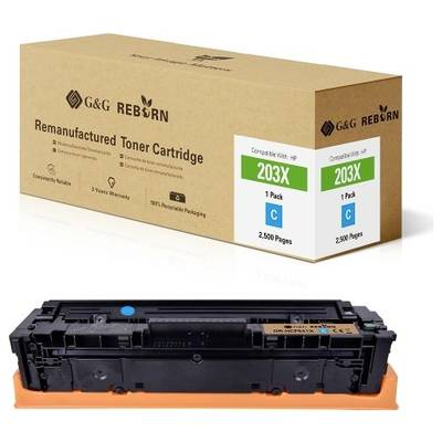 Съвместима тонер касета G&G за HP 203X 21266, циан, 2500 страници