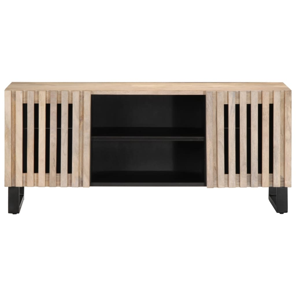 fehér tömör mangófa TV-szekrény 105 x 34 x 46 cm (377439)