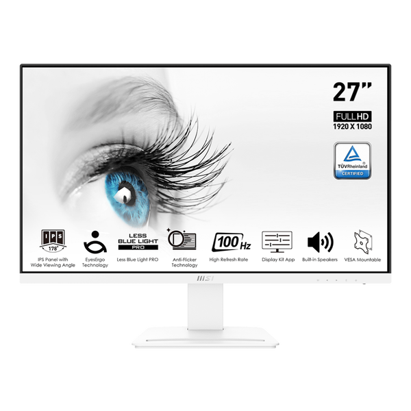 MSI Pro MP273AWDE Monitor PC 68,6 cm (27") 1920 x 1080 Pixel Full HD LCD Bianco