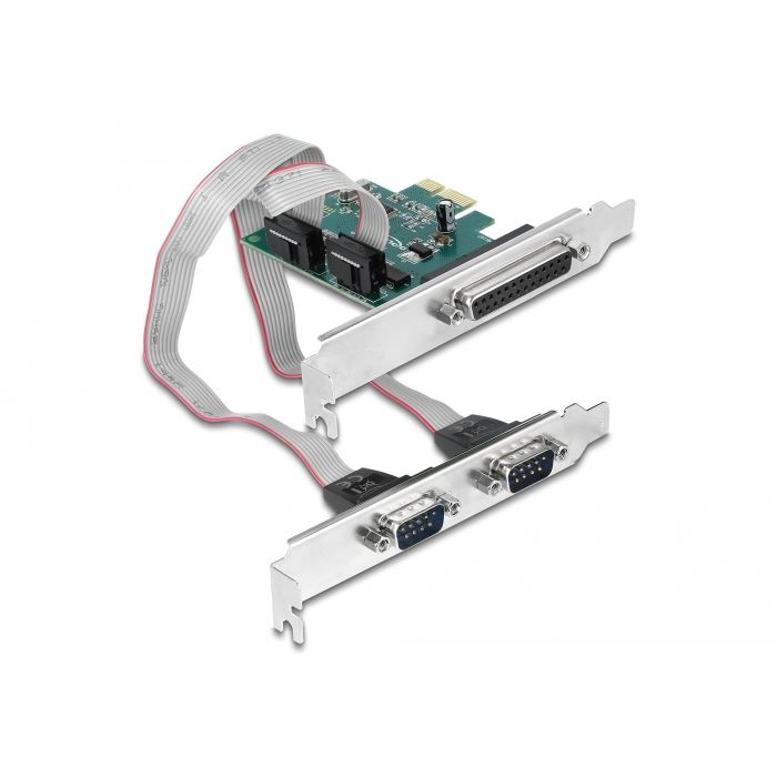 Delock PCI Express-kártya > 2 x Soros RS-232 + 1 x Párhuzamos IEEE1284 (90413) (delock90413)