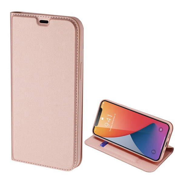 DUX DUCIS SKIN PRO tok álló, bőr hatású (FLIP, oldalra nyíló, bankkártya tartó, asztali tartó funkció) ROZÉARANY [Apple iPhone 12 mini] (5996457998425)