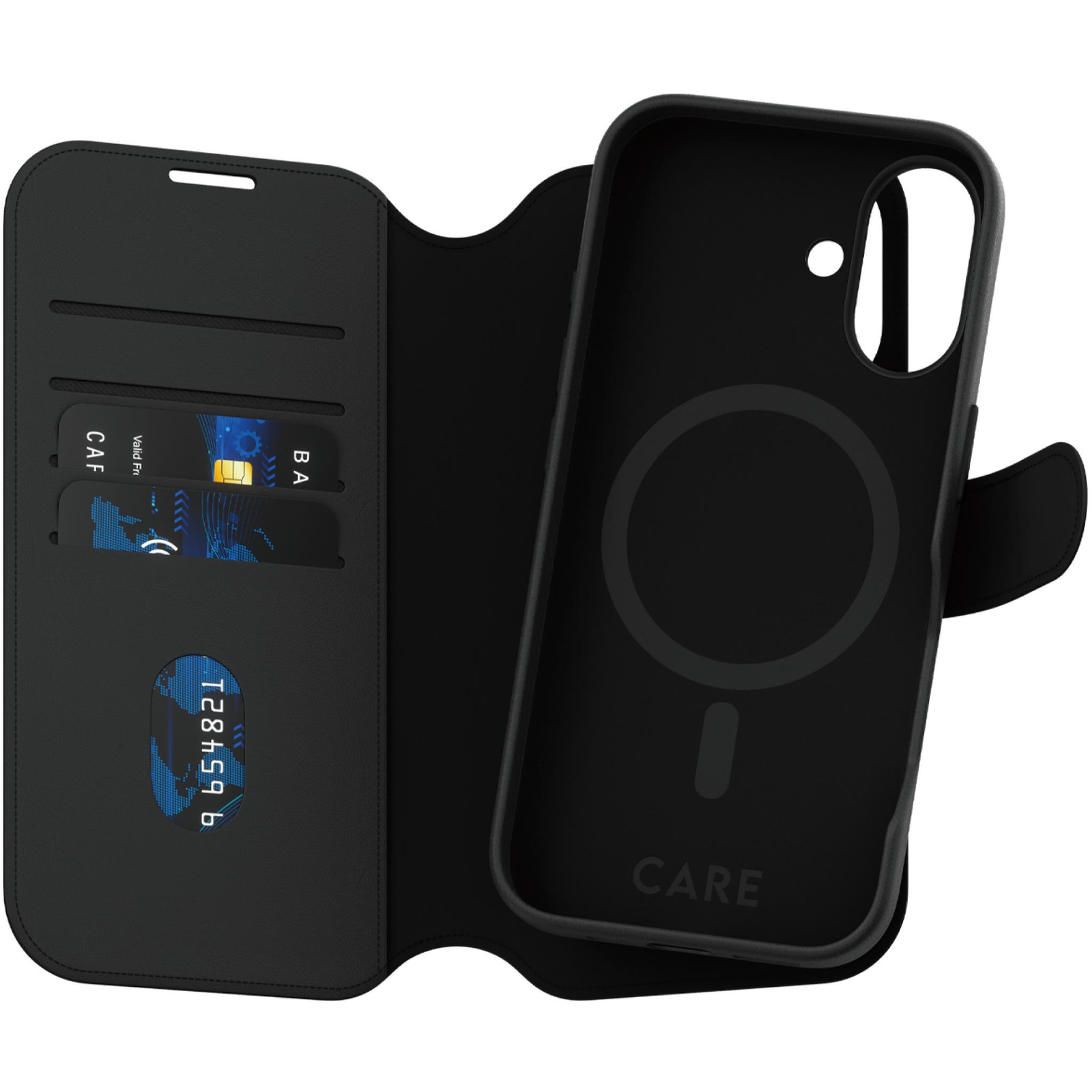 PanzerGlass CARE tok Apple iPhone 16 MagSafe Wallet 2v1 fekete (1329)