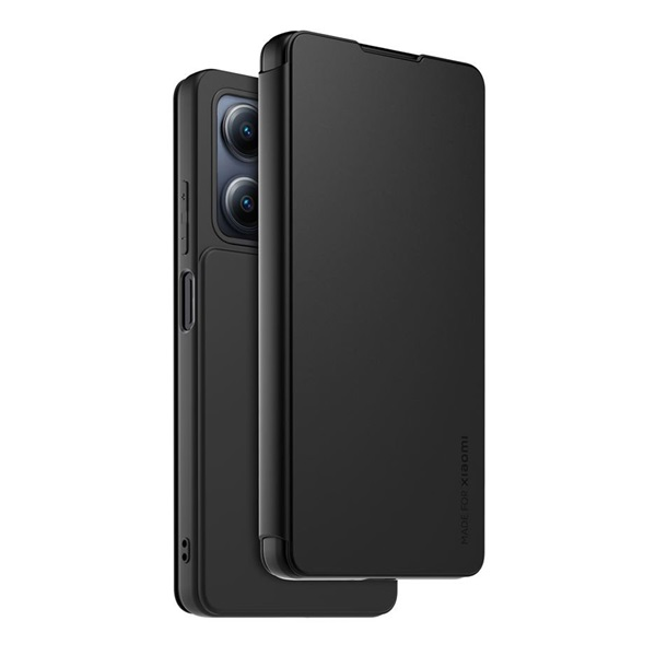 Made for Xiaomi tok álló, bőr hatású (FLIP, oldalra nyíló, kártyazseb, asztali tartó) FEKETE Xiaomi Poco X5 5G / Redmi Note 12 5G (WIFOLIONOTE125GN)