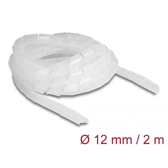 Delock spirál flexibilis kábelburkolat 2m x 12mm áttetsző (19038) (delock19038)