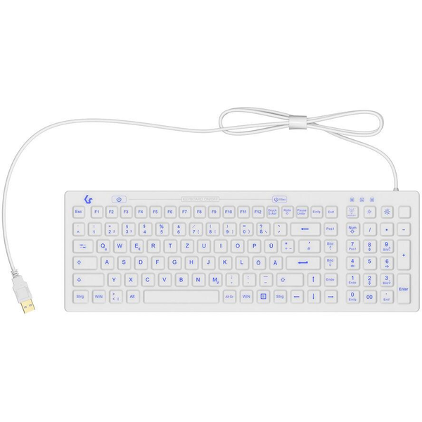KeySonic KSK-6031INEL tastatur Industriel USB QWERTZ Tysk Hvid