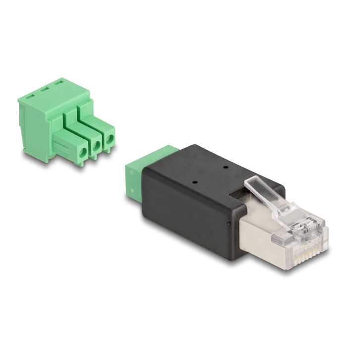 Delock RJ45 apa - Terminal Block Adapter 3 tűs 2-részes (66607) (66607)