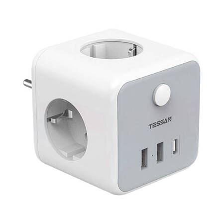 Tessan 3x AC, 2x USB-A, 1x USB-C hálózati elosztó (TS-301-DE-C) (TS-301-DE-C)