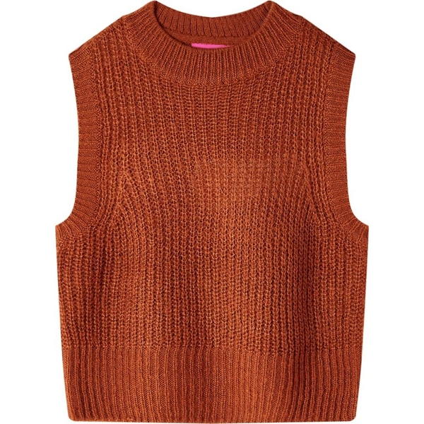 Gyerek pulóver mellény kötött Cognac 104
