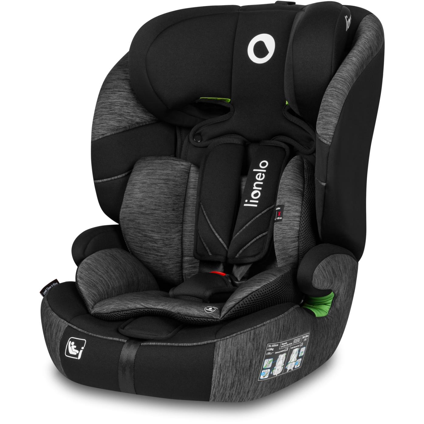 Lionelo Levi One i-Size Black Grey (5903771706322)