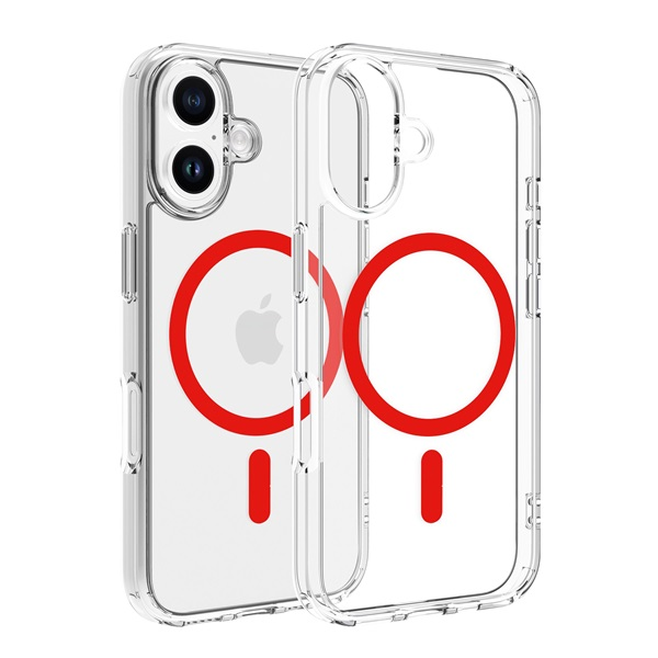 Dviced DV511007 MagSafe iPhone 16 átlátszó/piros hátlap (DV511007)