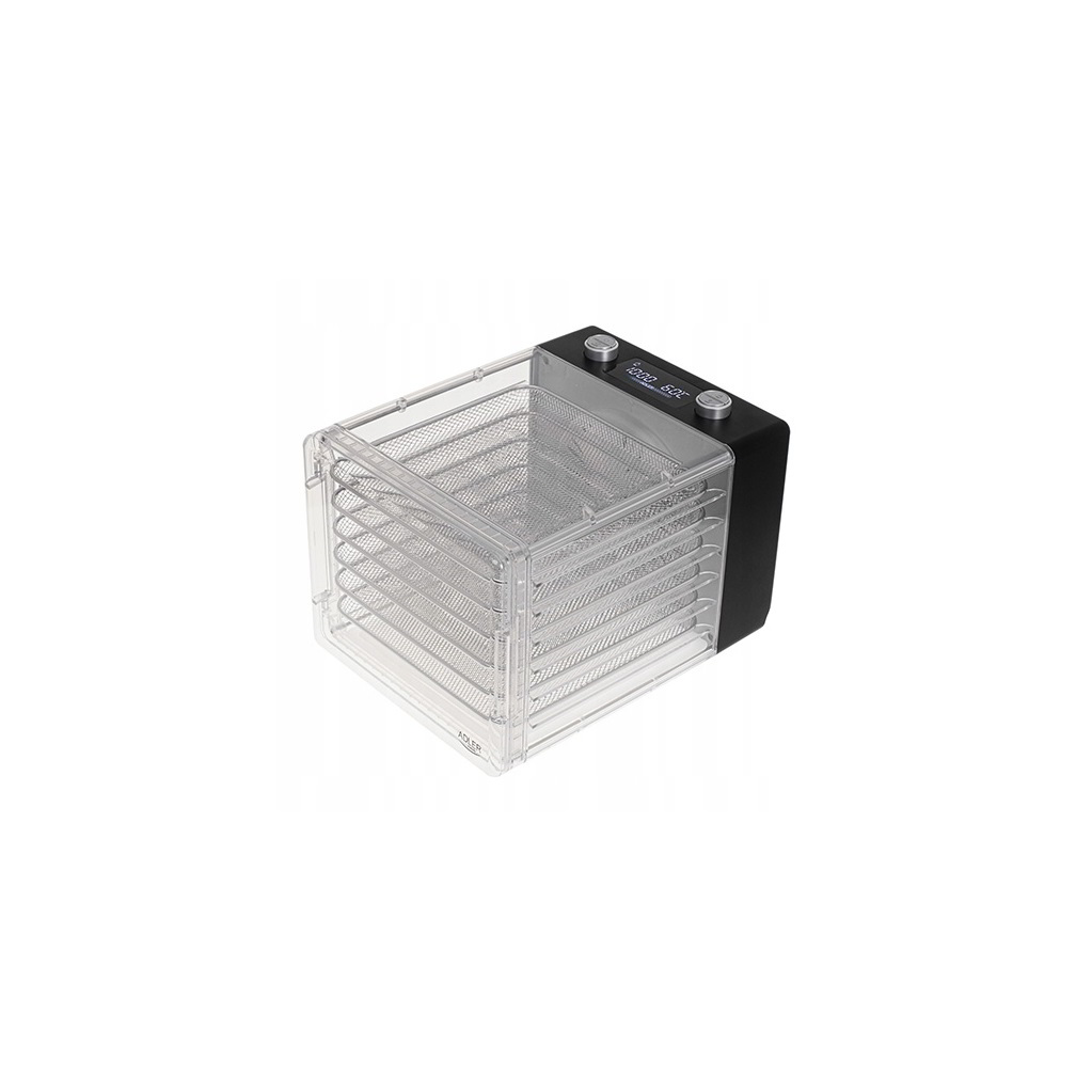 Adler AD 6660 Elektromos 6 tálcás Aszaló és szárító 600 Watt - Fekete / Átlátszó (AD 6660)