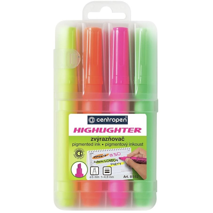 Centropen 8552/4 Szövegkiemelő szett tokban (8595013633427)