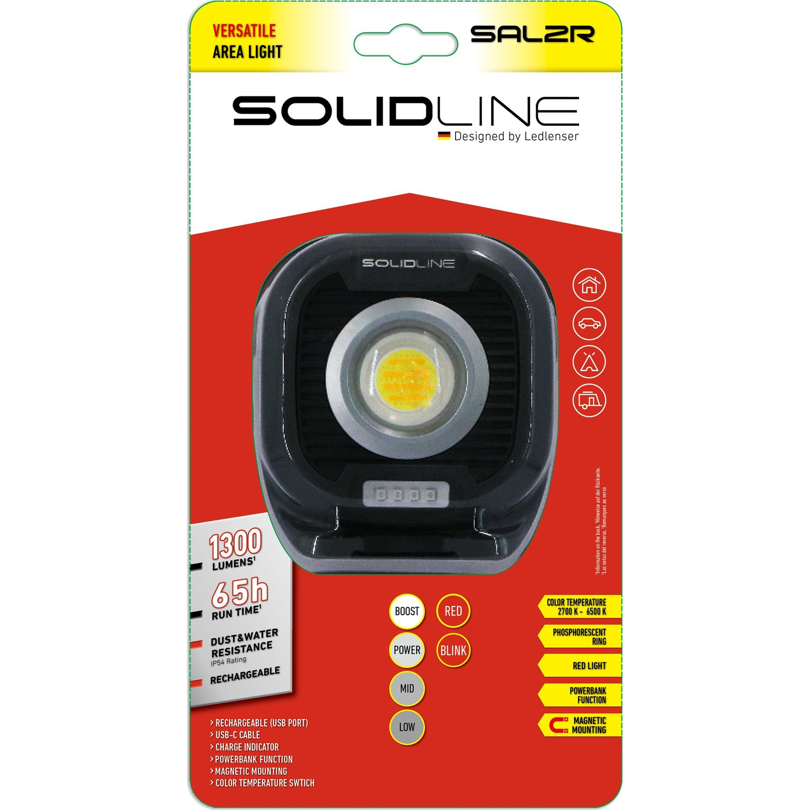 Ledlenser Led Munkalámpa/Fényvető - Solidline, Sal2R , Tölthető, Fényvető, 1500 lm, 1xLi-Ion (502742)