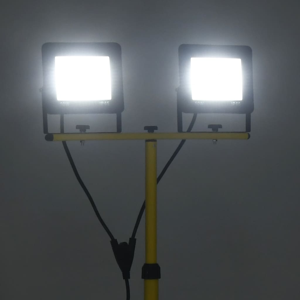 hideg fehér fényű háromlábú LED-es reflektor 2 x 50 W (149661)
