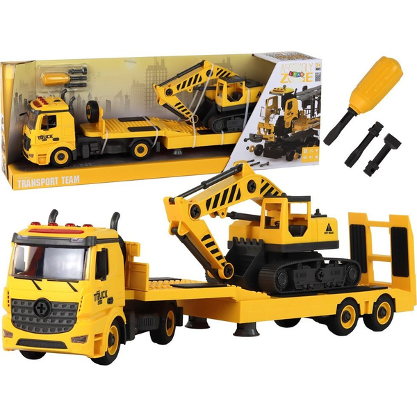 Összecsukható Lakókocsi Caterpillar Kotrógép Hangfényekkel Diy Sárga