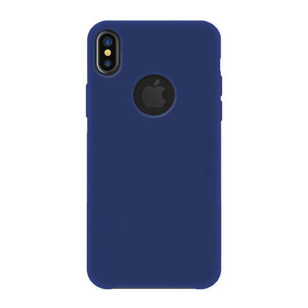 4-OK SILK műanyag telefonvédő (gumírozott, logo kivágás) SÖTÉTKÉK [Apple iPhone XS Max 6.5] (SCIXPA)
