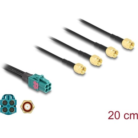 Delock Mini FAKRA Z quad kábel anya - 4 db. SMA apa 20 cm (90289)
