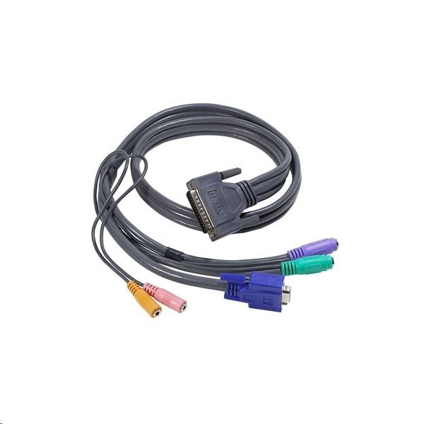 ATEN 4ft PS/2 кабел за клавиатура, видео и мишка (KVM) Черен 1,1 м
