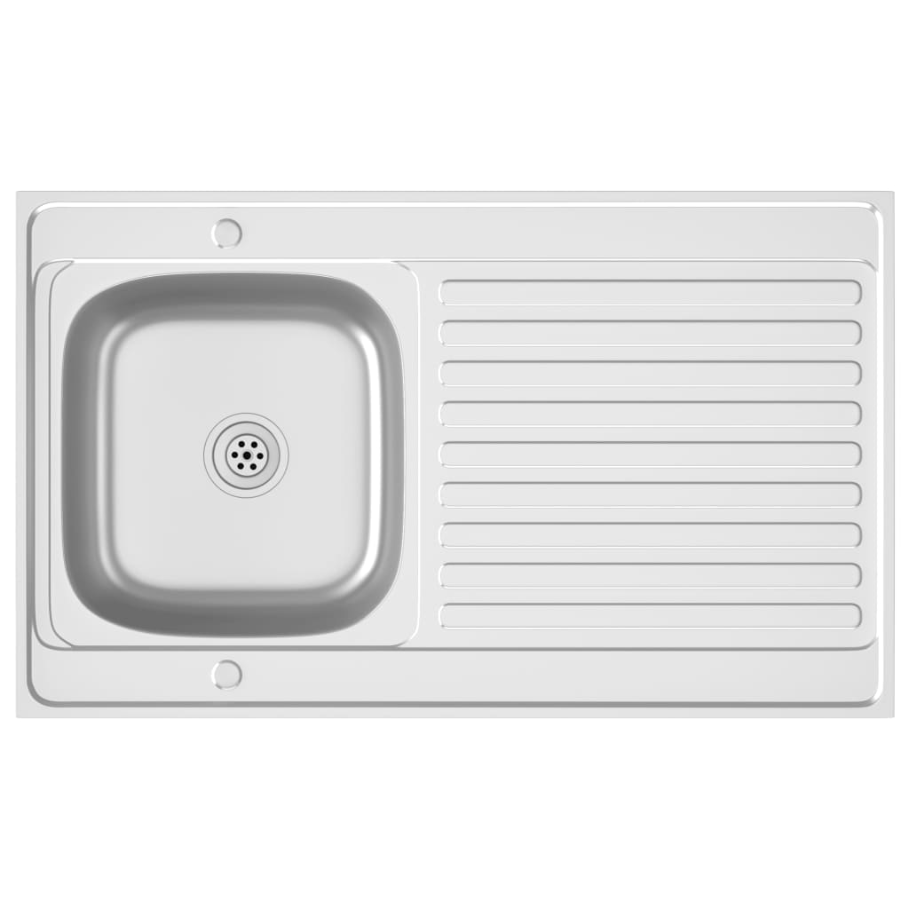 ezüst rozsdamentes acél lefolyós konyhamosogató 1000x600x155 mm (147237)