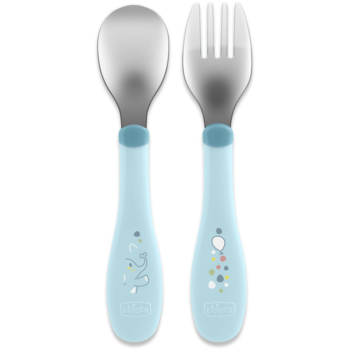 Chicco 00016102250000 príbor pre batoľatá Súprava príborov pre batoľa Modrá Nerezová oceľ