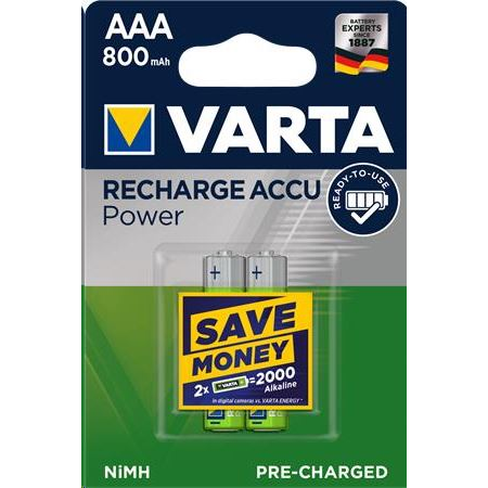 Varta Power AAA 800 mAh ceruza akku (2db/csomag) (56703101402) (Varta 56703101402)