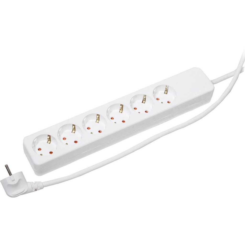 Gebro 106146 Hálózati elosztó 6 részes Fehér Védőérintkezős 1,5m (g106146)