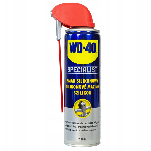 Szilikon spray, WD-40 Specialist, 250 ml, víztaszító, hőálló, műanyag és gumi alkatrészekhez, csikorgás és leragadás ellen