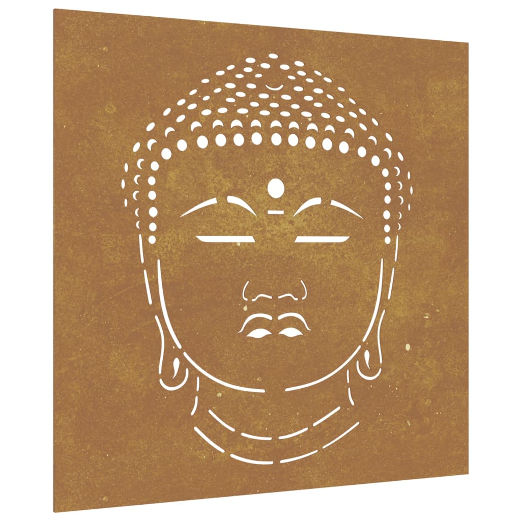Buddha fej mintás corten acél kerti faldísz 105 x 55 cm (824504)