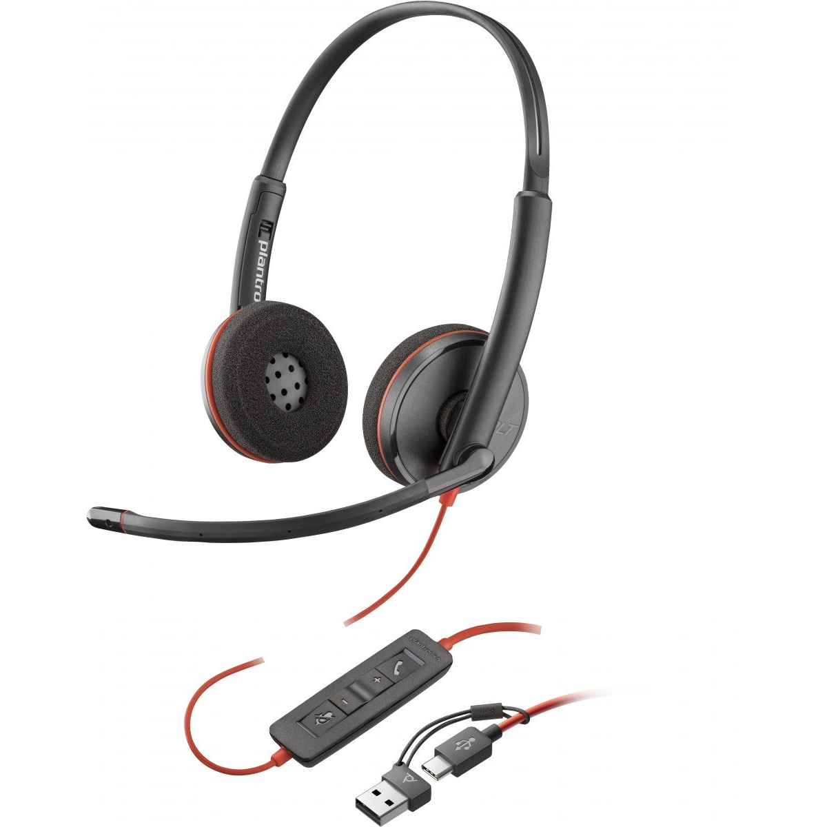 Слушалки HP Poly Blackwire 3220 — 8X228AA, черни