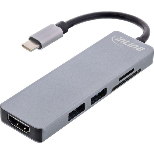InLine 33271I hub di interfaccia USB 3.2 Gen 1 (3.1 Gen 1) Type-C 5000 Mbit/s Grigio