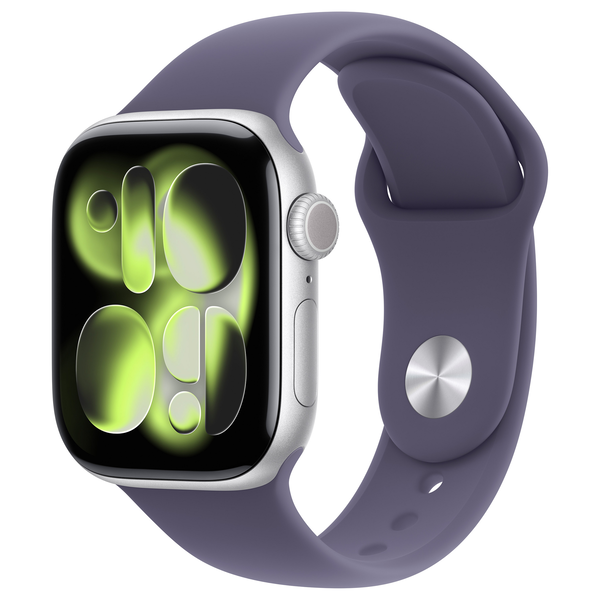 Apple Watch Series 11 GPS 42mm ezüst alumínium tok lila sportszíjjal S/M
