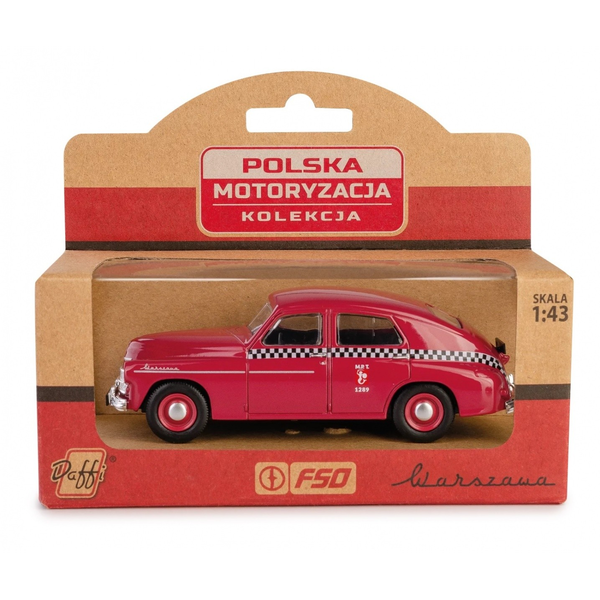Daffi PRL Kollekció Warszawa M20 Taxi kisautó 1:43 - Piros