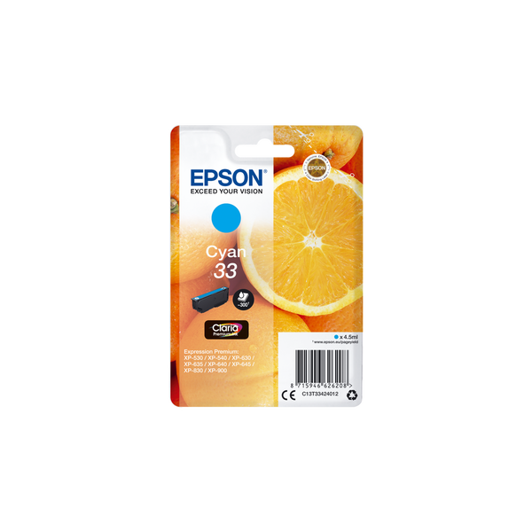 Epson Oranges C13T33424012 blækpatron 1 stk Original Standard udbytte Blå