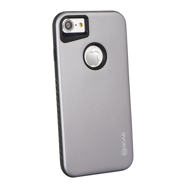 Samsung Galaxy J4 (2018) SM-J400F, TPU szilikon tok, műanyag kerettel, közepesen ütésálló, Roar Rico Armor, szürke