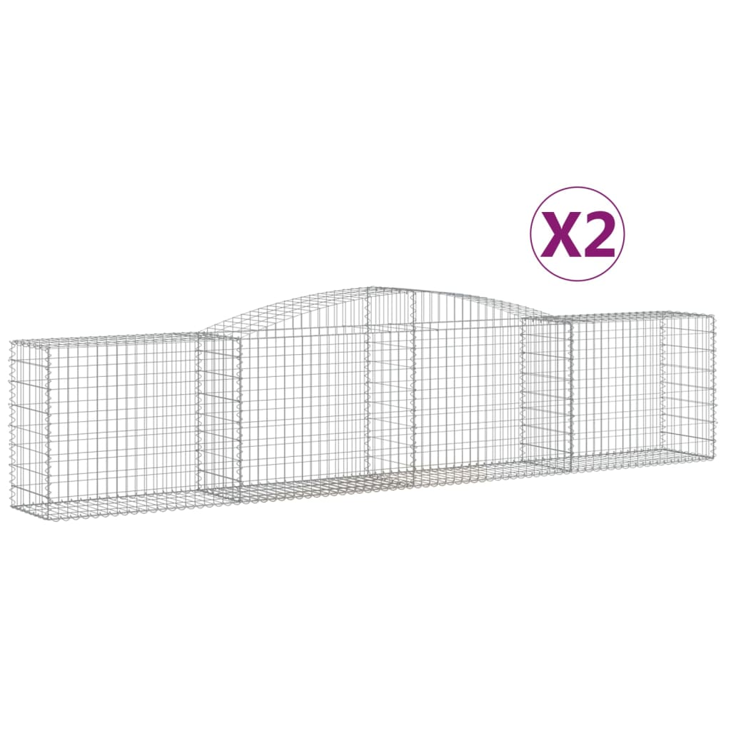 2 db íves horganyzott vas gabion kosár 400x50x80/100 cm (3146983)