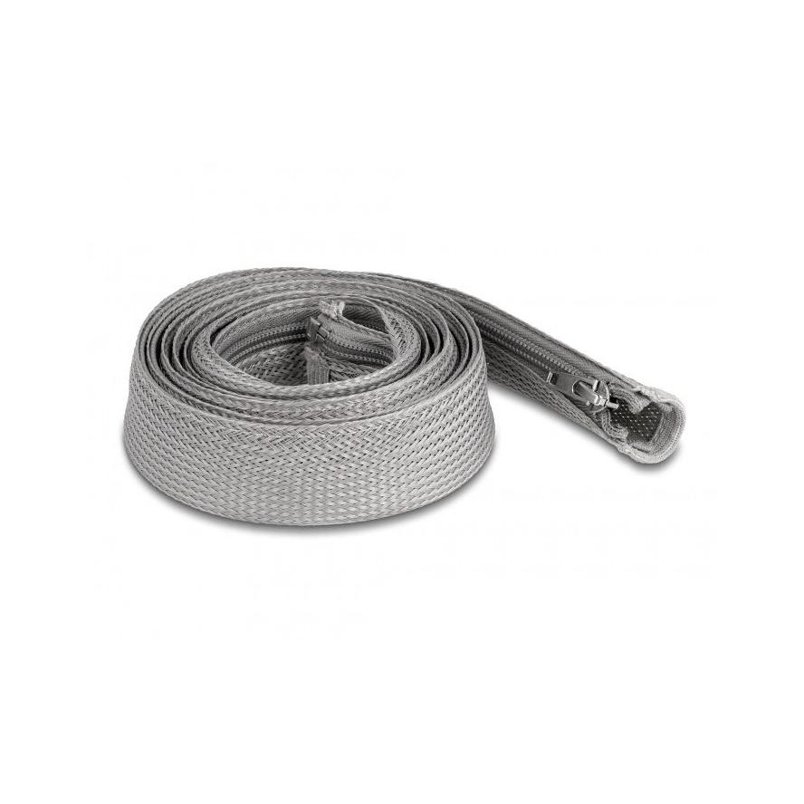Delock Befont karmantyú zipzáras szorítóval hőállóság egészen 2 m x 30 mm-es szürke (20831) (20831)