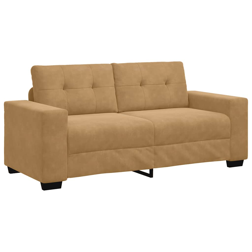 barna bársony loveseat kanapé 140 cm (4105129)