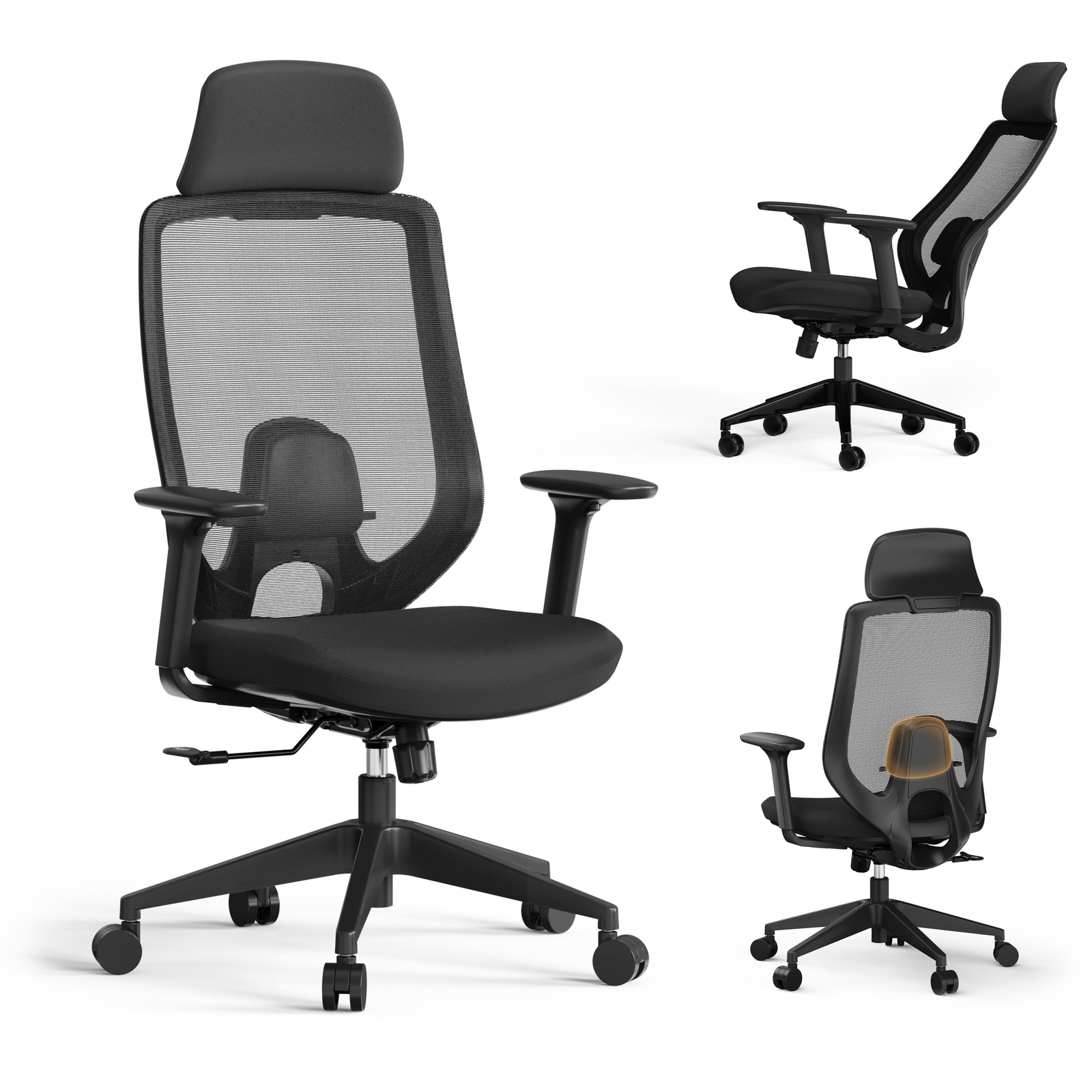 SENSE7 Nakai Ergonomikus Irodai Szék, Hálós Fekete (5902659848062)