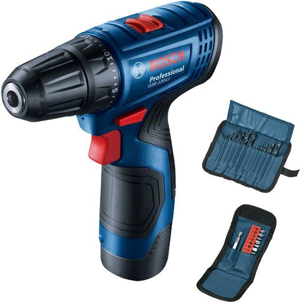 Bosch GSR 120-LI 2x2Ah + 23 db-os bit készlet