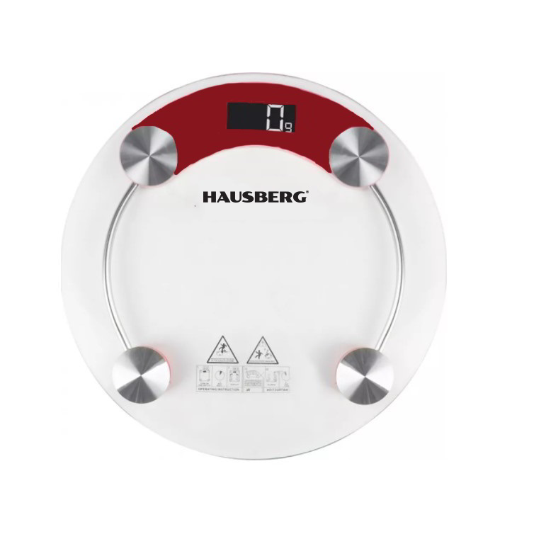 Hausberg HB-6000RS Digitális személymérleg Max 180kg - Vörös / Átlátszó (HB-6000RS)