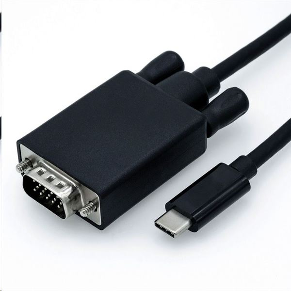 Roline USB C 3.1 - VGA M/M adapter 2m kábellel  (11.04.5821-10) (11.04.5821-10)