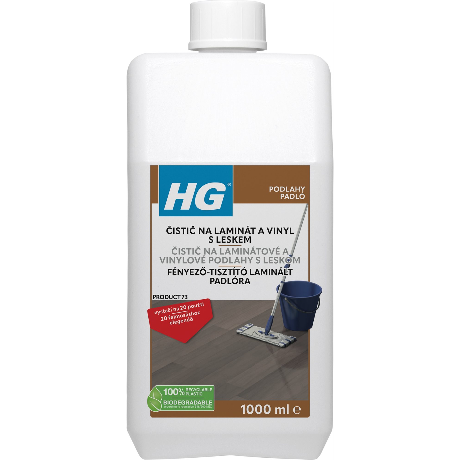 HG tisztítószer laminált és vinil padlóhoz, fényező hatással, 1 l (8711577015145)