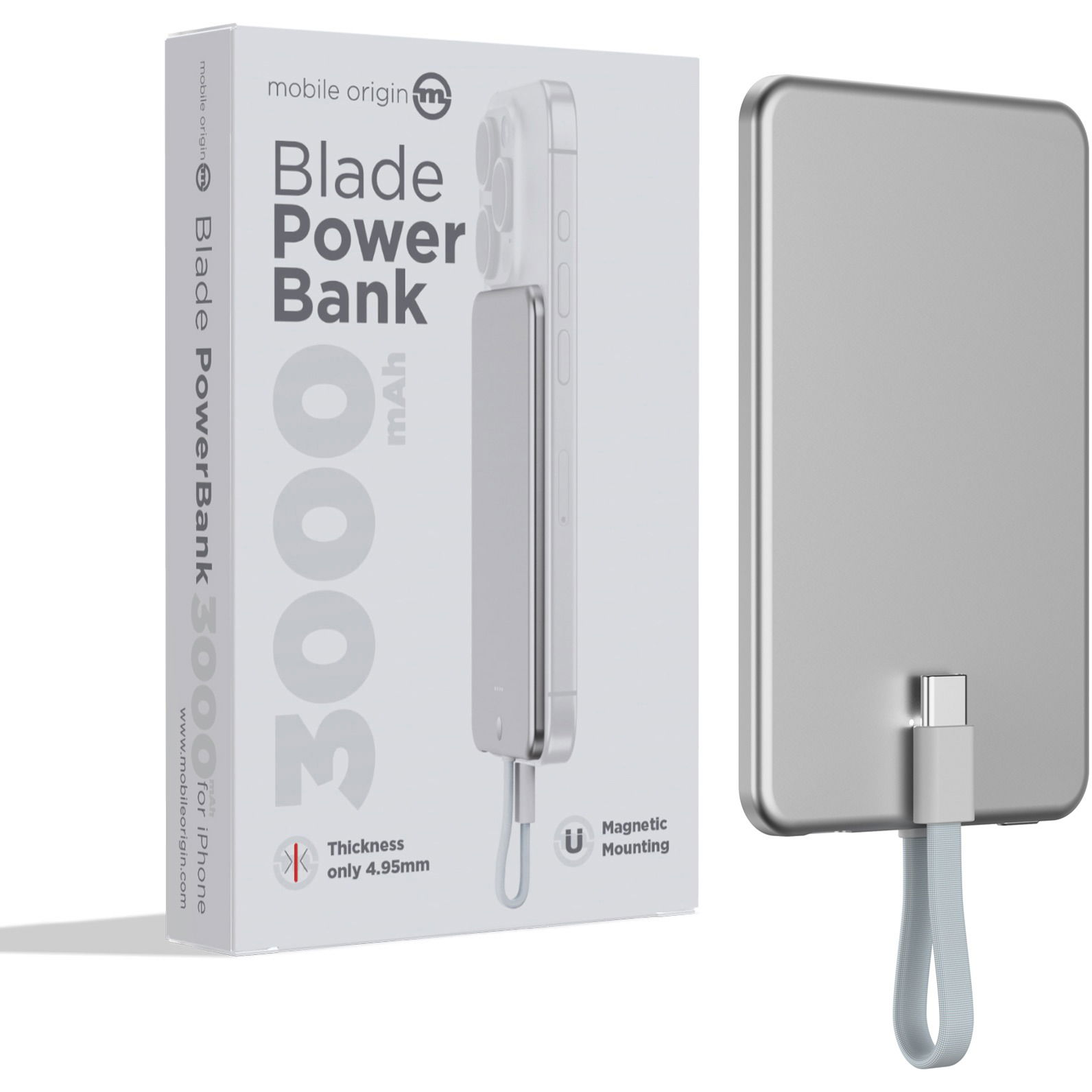 Mobile Origin Blade PowerBank 3000mAh Silver (PBB-3KC-SLV)