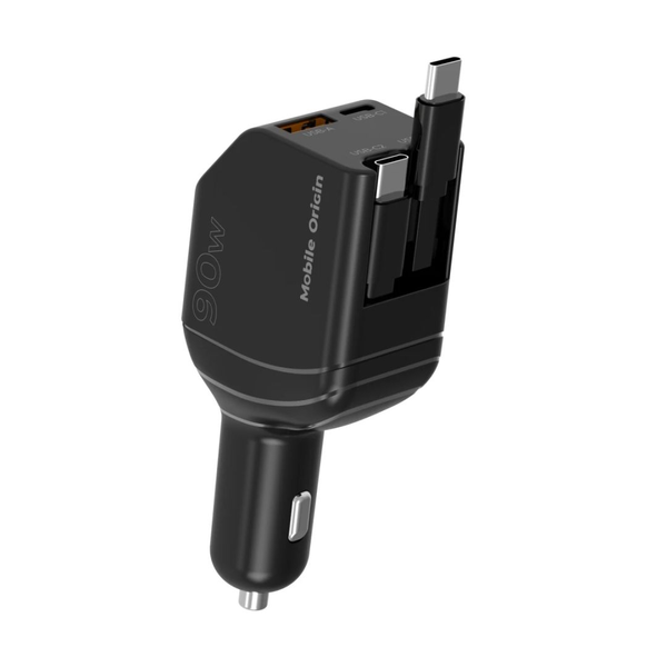 Mobile Origin 90W Car Charger CA22 - USB-C + USB-A, 2x USB-C Cable