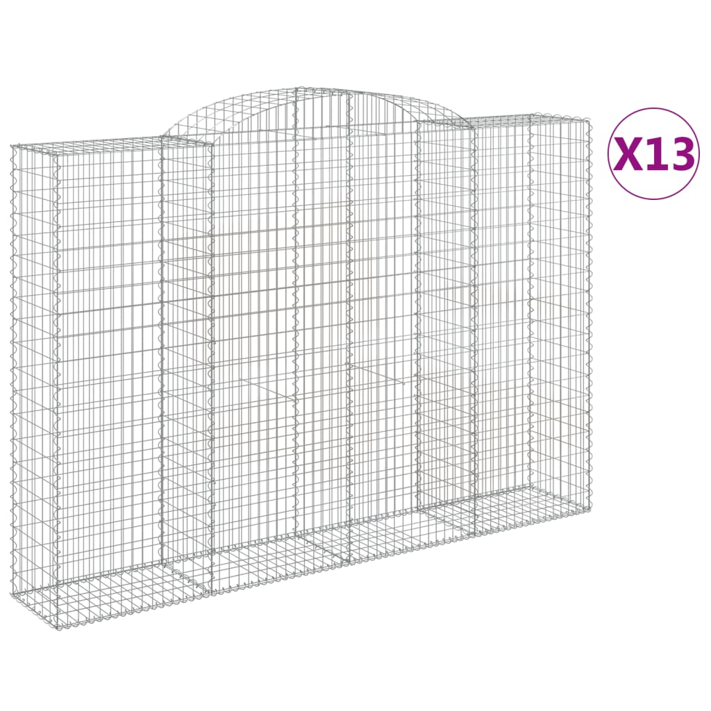 13 db íves horganyzott vas gabion kosár 300x50x200/220 cm (3146802)