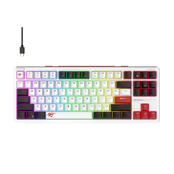 Havit KB902L GameZon Mechanikus Vezetékes Billentyűzet ENG- Fekete / Fehér / Piros