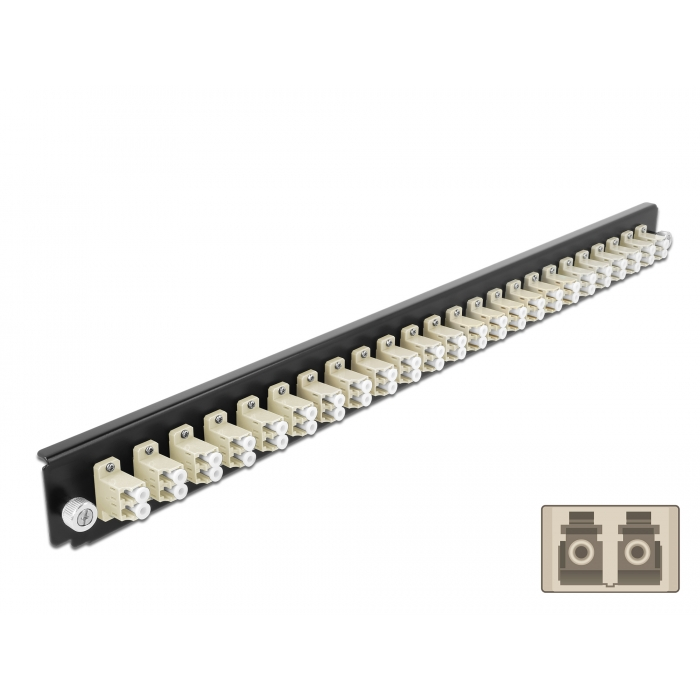 Delock 19 kötő doboz első panele 24 porttal LC Duplex bézs (43359) (43359)