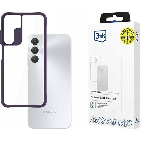 3mk Satin Armor Case+ átlátszó, TPU és PC anyagú telefontok Lila Samsung Galaxy A15 5G (5903108568296)