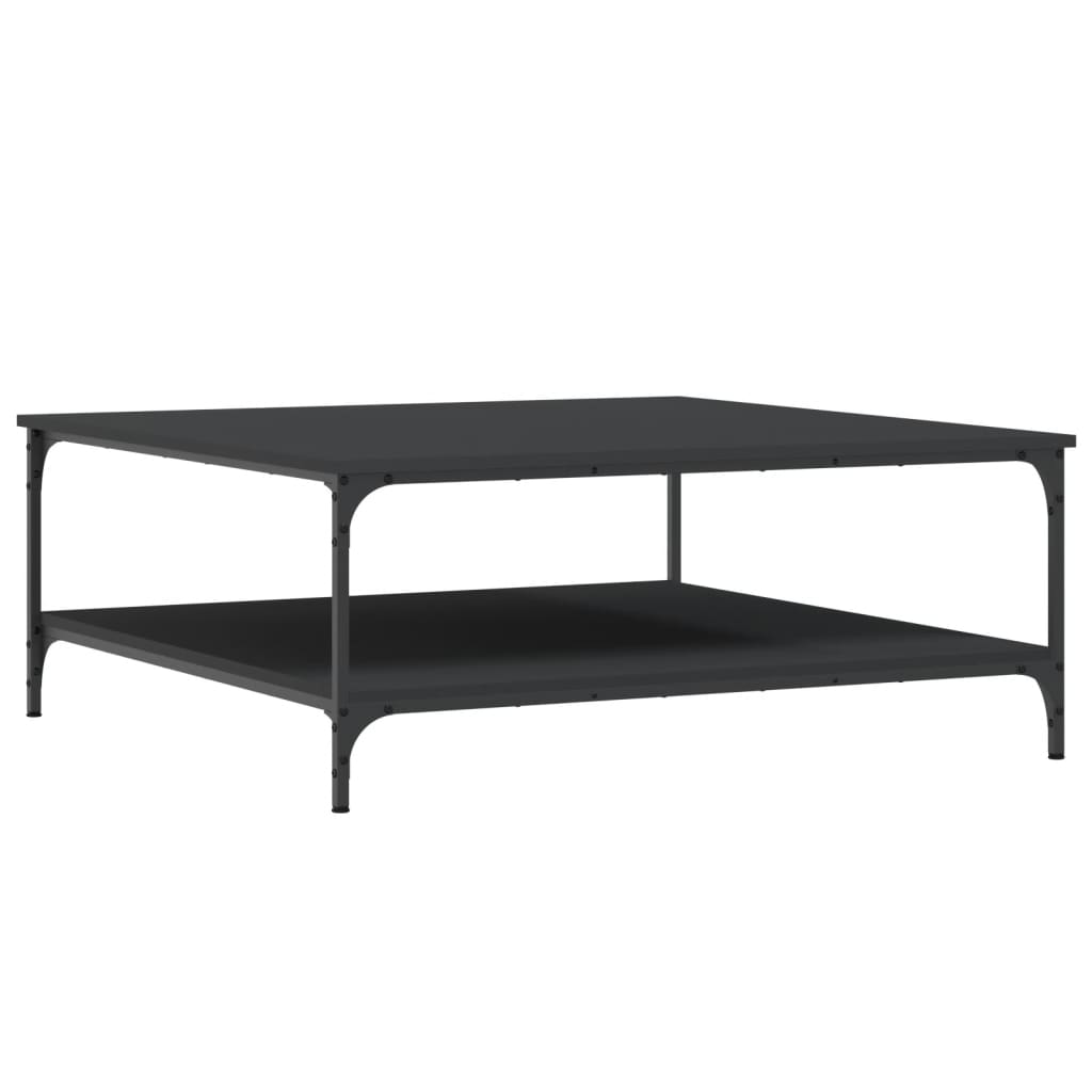fekete szerelt fa dohányzóasztal 100x100x40 cm (832843)