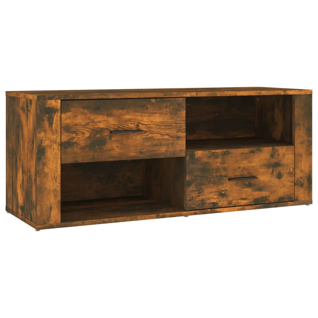 füstös tölgyszínű szerelt fa TV-szekrény 100 x 35 x 40 cm (823104)